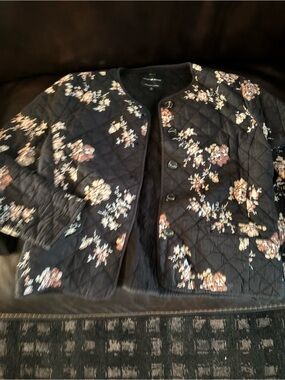 Lucky Brand - Floral Quilted Black Jacket